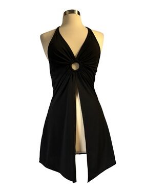 Vintage-Inspired Bebe Black Halter Top